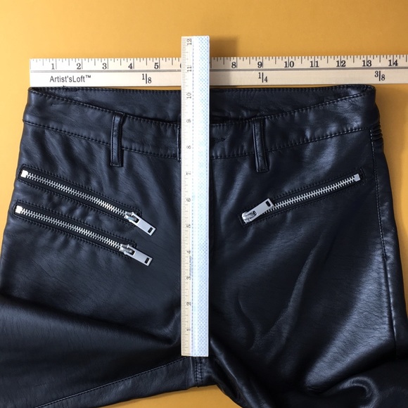 H&M Divided Ankle Moto Faux Leather Skinny Pants - Picture 5 of 12
